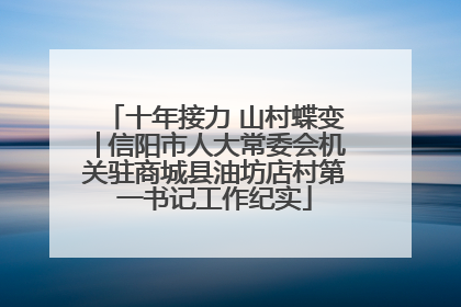 十年接力 山村蝶变│信阳市人大常委会机关驻商城县油坊店村第一书记工作纪实