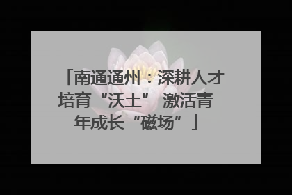 南通通州：深耕人才培育“沃土” 激活青年成长“磁场”
