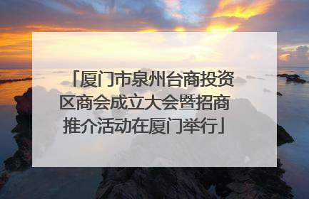 厦门市泉州台商投资区商会成立大会暨招商推介活动在厦门举行