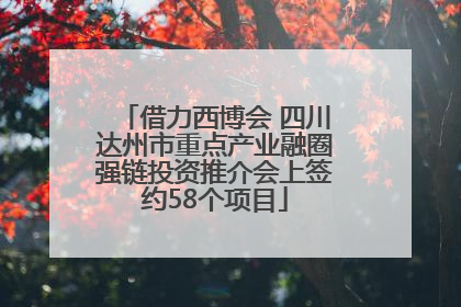 借力西博会 四川达州市重点产业融圈强链投资推介会上签约58个项目
