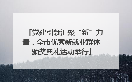 党建引领汇聚“新”力量，全市优秀新就业群体颁奖典礼活动举行
