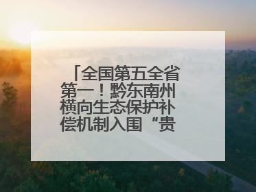全国第五全省第一！黔东南州横向生态保护补偿机制入围“贵州改革奖”