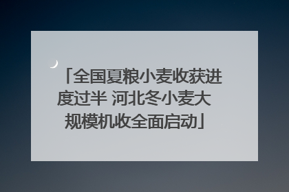 全国夏粮小麦收获进度过半 河北冬小麦大规模机收全面启动