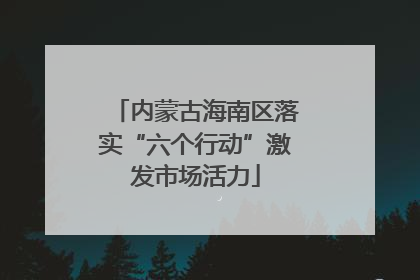 内蒙古海南区落实“六个行动”激发市场活力