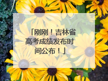 刚刚！吉林省高考成绩发布时间公布！