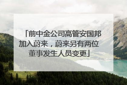 前中金公司高管安国邦加入蔚来，蔚来另有两位董事发生人员变更