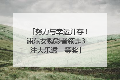 努力与幸运并存！浦东女购彩者领走3注大乐透一等奖