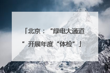 北京：“绿电大通道”开展年度“体检”