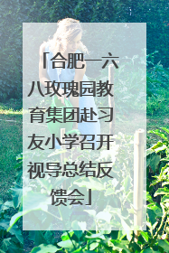 合肥一六八玫瑰园教育集团赴习友小学召开视导总结反馈会