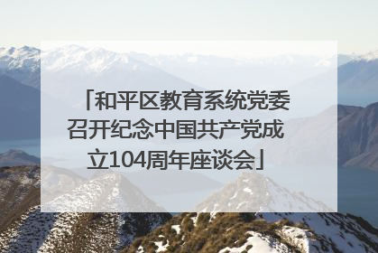 和平区教育系统党委召开纪念中国共产党成立104周年座谈会