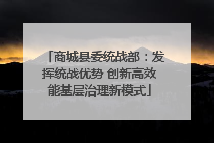 商城县委统战部：发挥统战优势 创新高效能基层治理新模式
