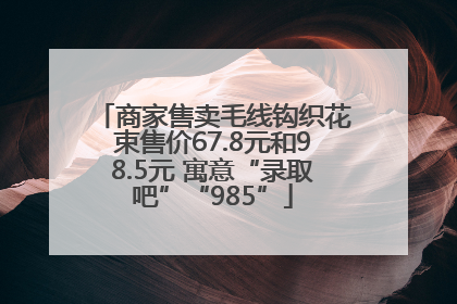 商家售卖毛线钩织花束售价67.8元和98.5元 寓意“录取吧”“985”