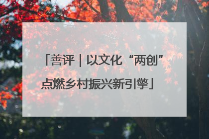 善评｜以文化“两创”点燃乡村振兴新引擎