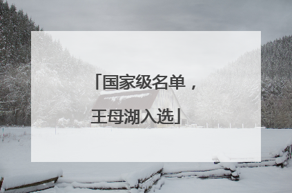 国家级名单，王母湖入选