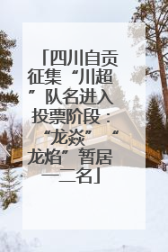 四川自贡征集“川超”队名进入投票阶段：“龙焱”“龙焰”暂居一二名
