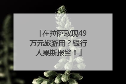 在拉萨取现49万元旅游用？银行人果断报警！