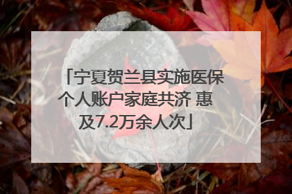 宁夏贺兰县实施医保个人账户家庭共济 惠及7.2万余人次