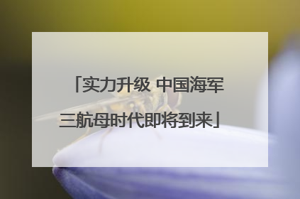 实力升级 中国海军三航母时代即将到来