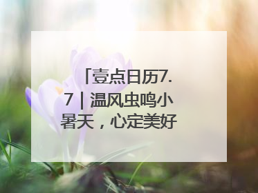 壹点日历7.7｜温风虫鸣小暑天，心定美好自清凉！早安