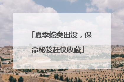 夏季蛇类出没，保命秘笈赶快收藏
