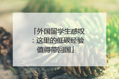 外国留学生感叹：这里的低碳经验值得带回国