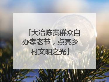 大冶陈贵群众自办孝老节，点亮乡村文明之光