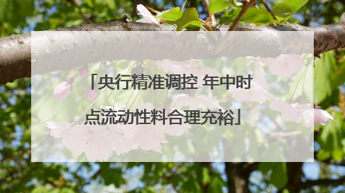央行精准调控 年中时点流动性料合理充裕
