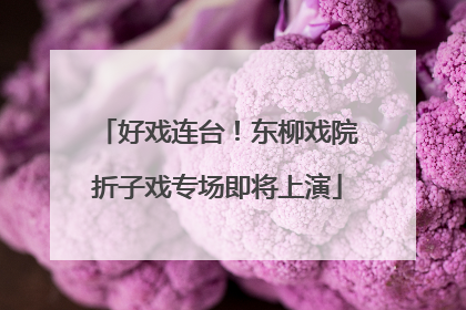好戏连台！东柳戏院折子戏专场即将上演