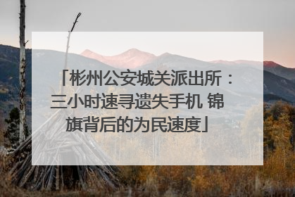 彬州公安城关派出所：三小时速寻遗失手机 锦旗背后的为民速度