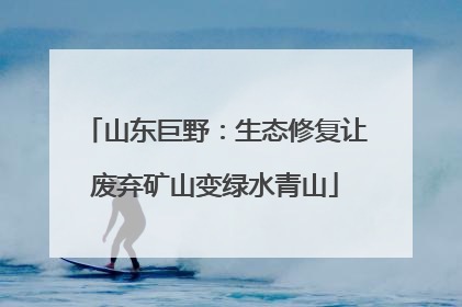 山东巨野：生态修复让废弃矿山变绿水青山