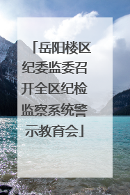 岳阳楼区纪委监委召开全区纪检监察系统警示教育会