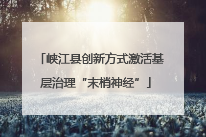 峡江县创新方式激活基层治理“末梢神经”