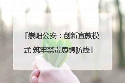 崇阳公安：创新宣教模式 筑牢禁毒思想防线