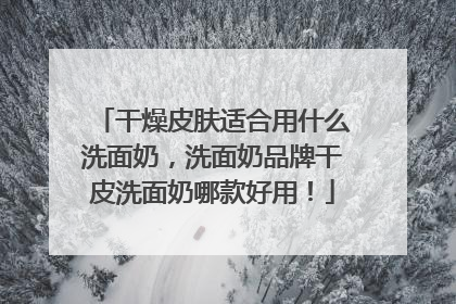 干燥皮肤适合用什么洗面奶，洗面奶品牌干皮洗面奶哪款好用！