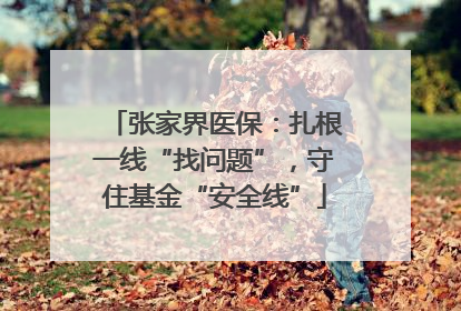 张家界医保：扎根一线“找问题”，守住基金“安全线”
