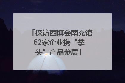 探访西博会南充馆 62家企业携“拳头”产品参展