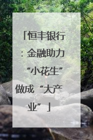 恒丰银行：金融助力“小花生”做成“大产业”