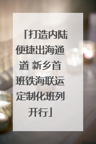 打造内陆便捷出海通道 新乡首班铁海联运定制化班列开行