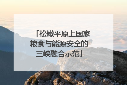 松嫩平原上国家粮食与能源安全的三峡融合示范