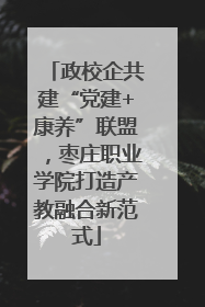 政校企共建“党建+康养”联盟，枣庄职业学院打造产教融合新范式