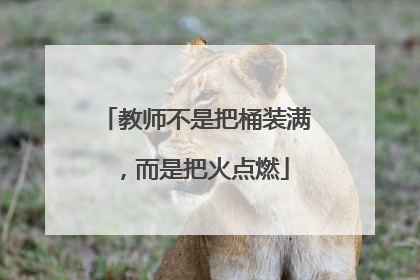 教师不是把桶装满，而是把火点燃