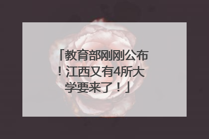 教育部刚刚公布！江西又有4所大学要来了！