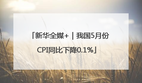 新华全媒+｜我国5月份CPI同比下降0.1%