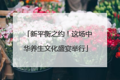 新平衡之约！这场中华养生文化盛宴举行