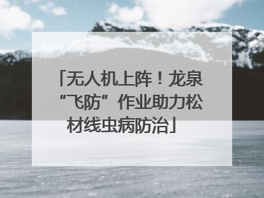 无人机上阵！龙泉“飞防”作业助力松材线虫病防治