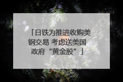 日铁为推进收购美钢交易 考虑送美国政府“黄金股”