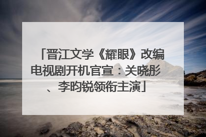 晋江文学《耀眼》改编电视剧开机官宣：关晓彤、李昀锐领衔主演
