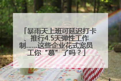 暴雨天上班可延迟打卡、推行4.5天弹性工作制……这些企业花式宠员工你“慕”了吗？