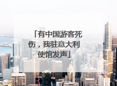 有中国游客死伤，我驻意大利使馆发声