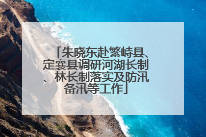 朱晓东赴繁峙县、定襄县调研河湖长制、林长制落实及防汛备汛等工作